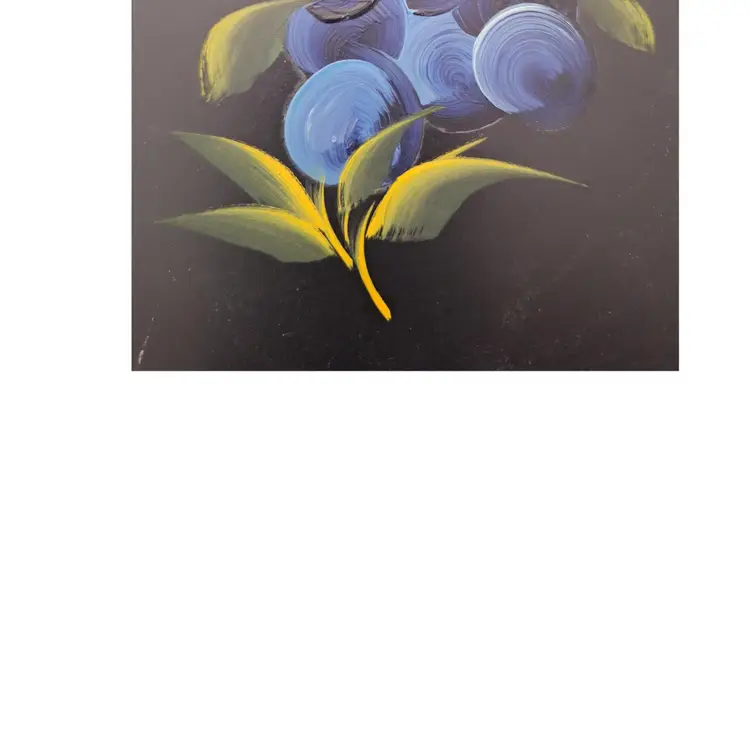 Vintage Tole Tray- Handpainted Berries