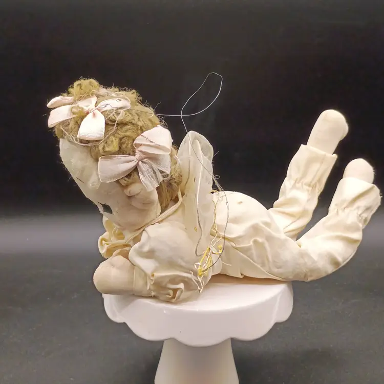 Vintage 1960s Forsum Japan Sleeping Angel Bendable Doll 9 1/2” Laying  Hanger