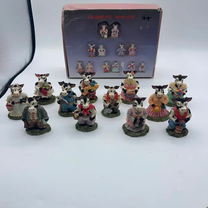 Cows Set Of 12 Poly Resin 2.5”Inches Tall