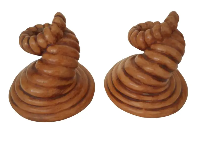 Vintage Mid Century 1970s Cornucopia MCM brown candlesticks hobbyist Thanksgiving