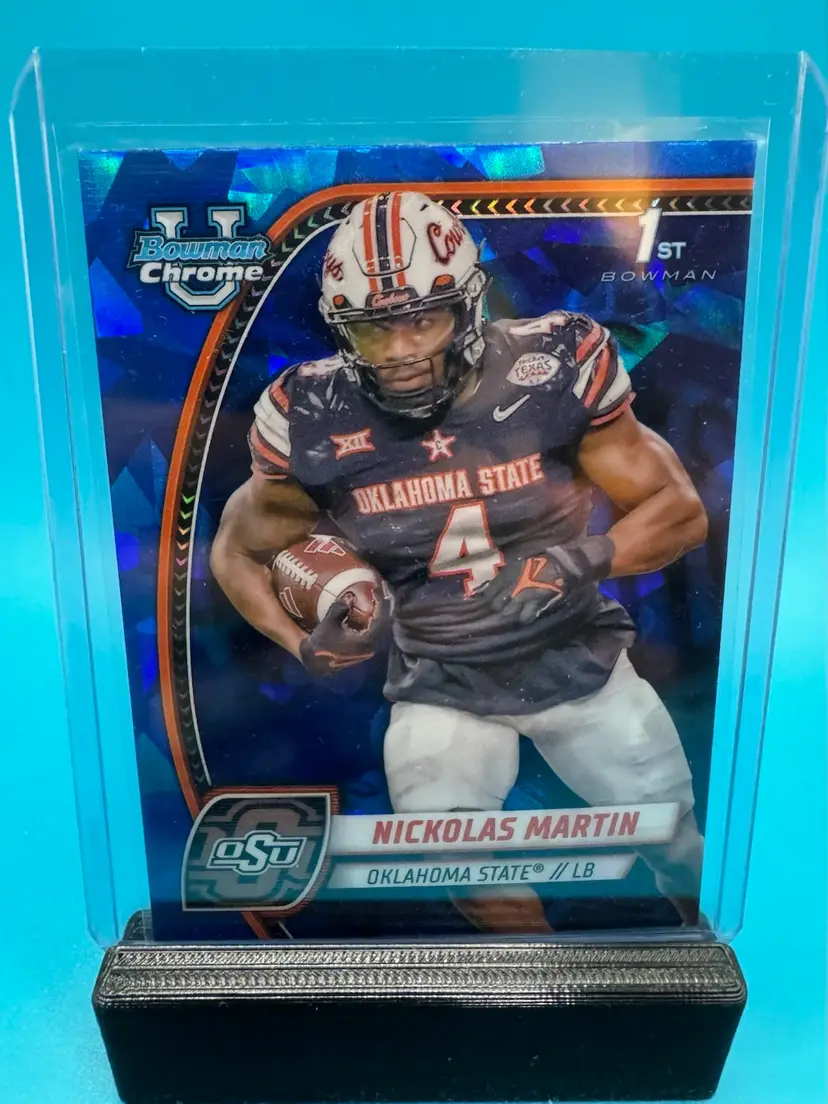 Nickolas Martin 1st Bowman Chrome U Sapphire Oklahoma State Cowboys