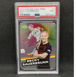 Becky Sauerbrunn 2023 NWSL Parkside Pride Foil /50 PSA 9 Soccer Card