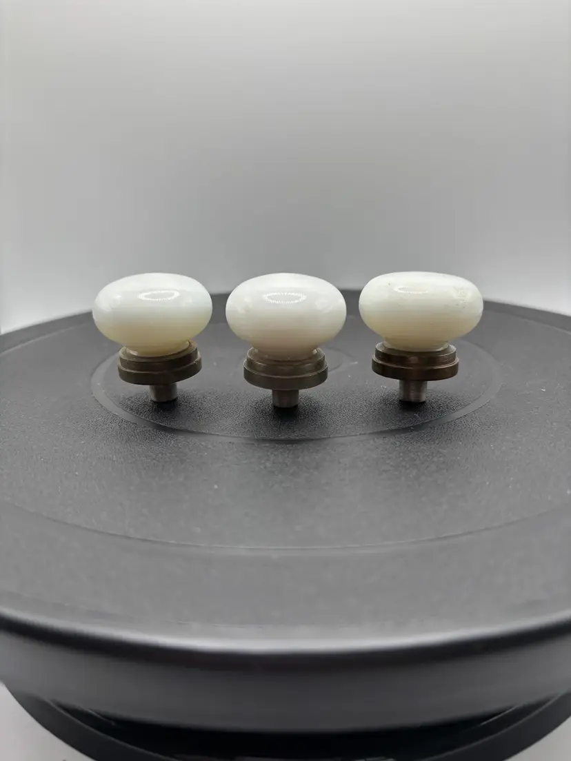 Milk glass drawer knobs