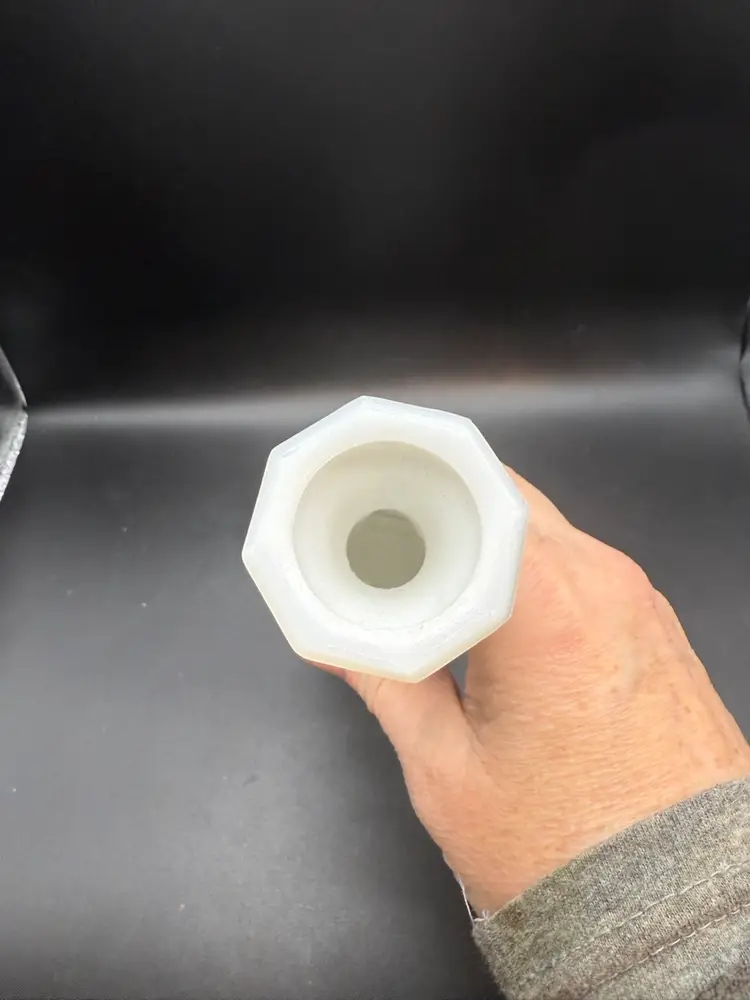 Vintage Geometric Pattern Milk Glass Vase