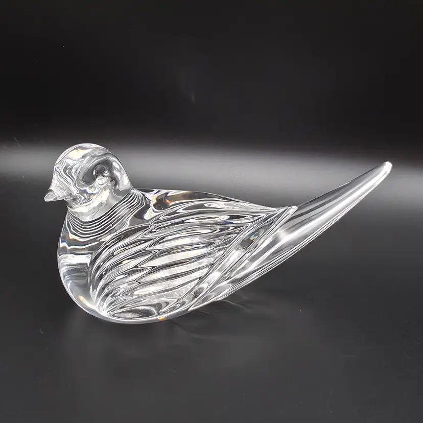 Vintage Waterford Crystal Dove Figurine Paperweight Signed