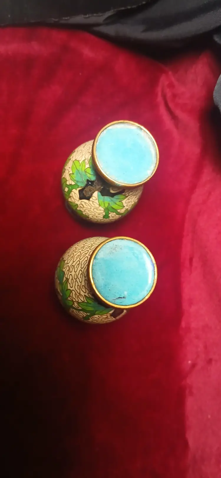 Vintage Cloisonne  Minature Vases circa 1950's