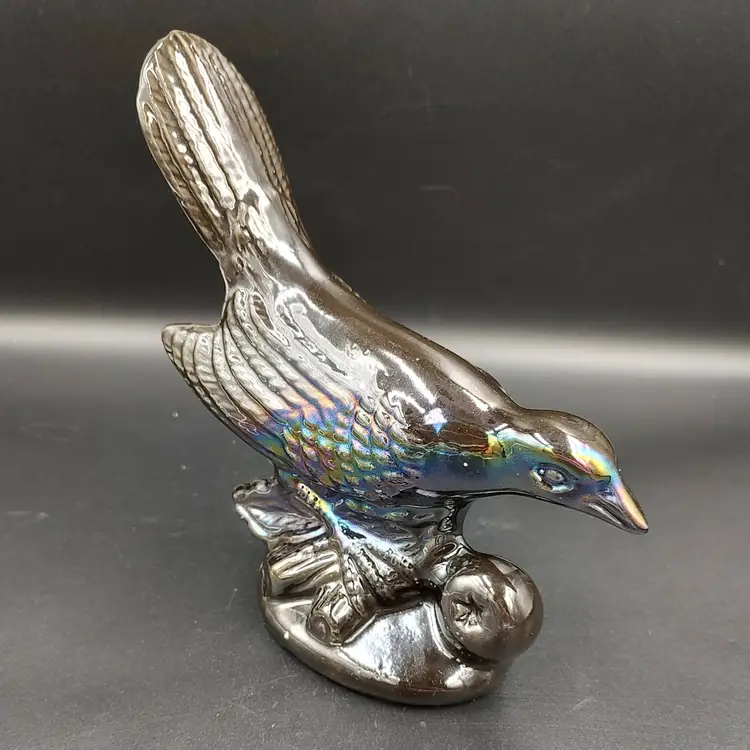 Brazilian Bird With Iridescent Glaze Figurine