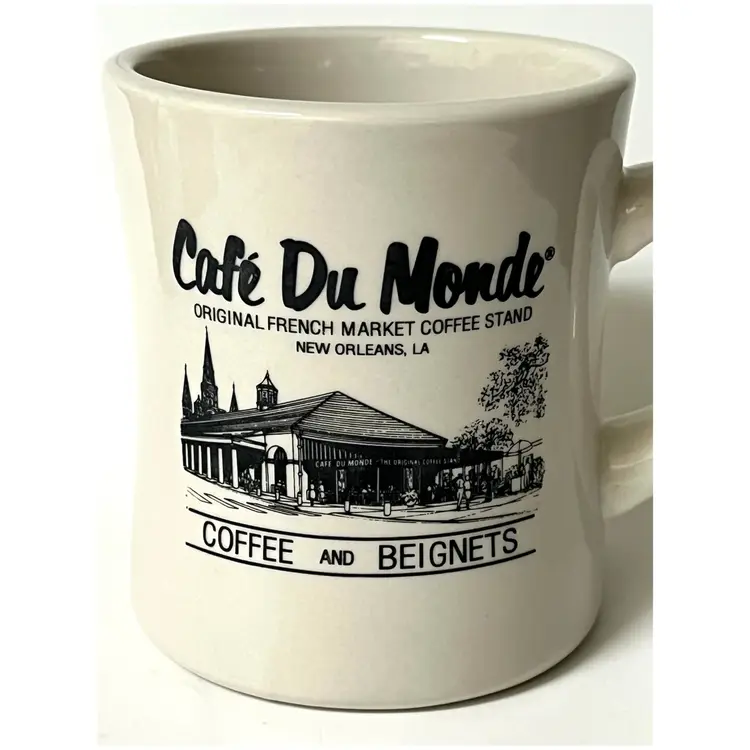 M Ware Cafe Du Monde New Orleans French Market Coffee & Beignets Restaurant Ware Heavy Mug 10 oz