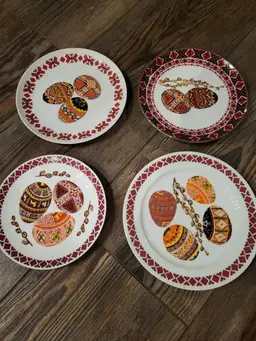 Vintage Ukranian Egg Art Decorative Plate Delta Chicago and Winterling