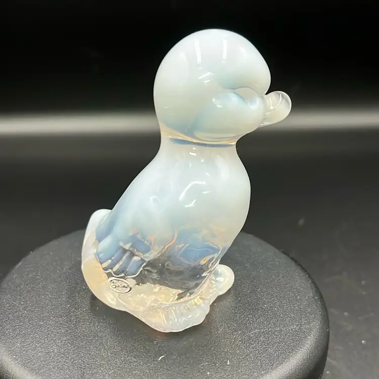 Fenton White Opine Duck, Undecorated. Signed By D. Fenton Numbered, 3.5” Tall… Look At Those Chubby Cheeks!!!