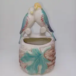 Vintage Morton Pottery Love Bird Wall Pocket Planter, Birds on Nest Planter