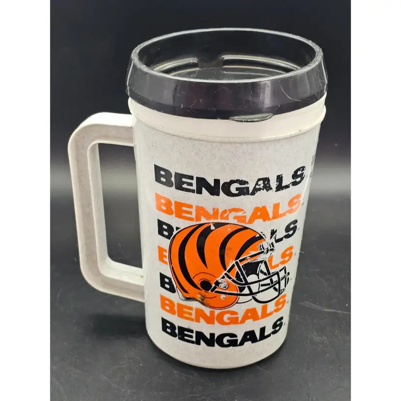 Vtg Cincinnati Bengals 1995 Team NFL Travel Mug Insulated Super Thermo 24oz?