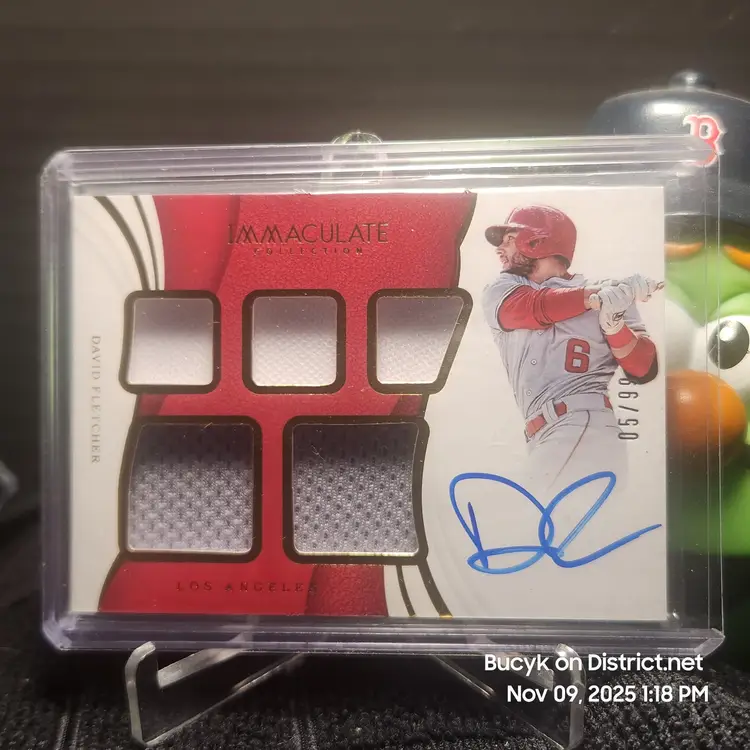 2019 Panini Immaculate  Relic - David Fletcher Los Angeles Angels 5/99