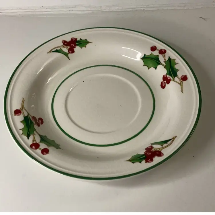 White Christmas Saucer