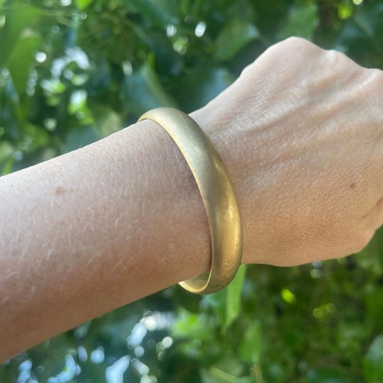 Vintage Engel Brothers 14K Solid Gold Domed Bangle Bracelet c.1950