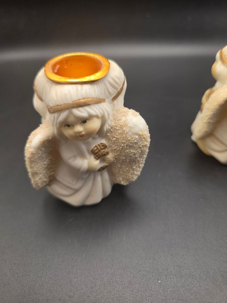 Chubby Angel Candle Holders As Is