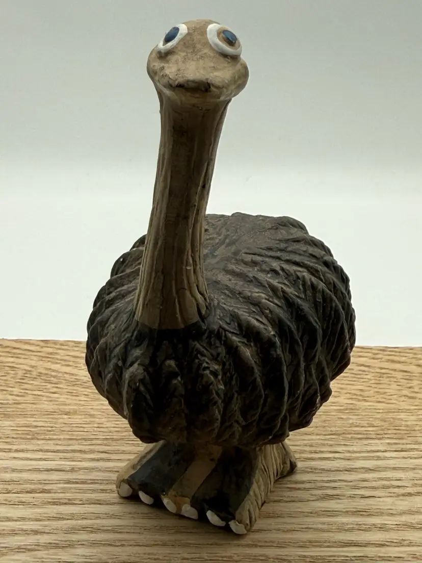 Pottery Ostrich Figurine By Enesco