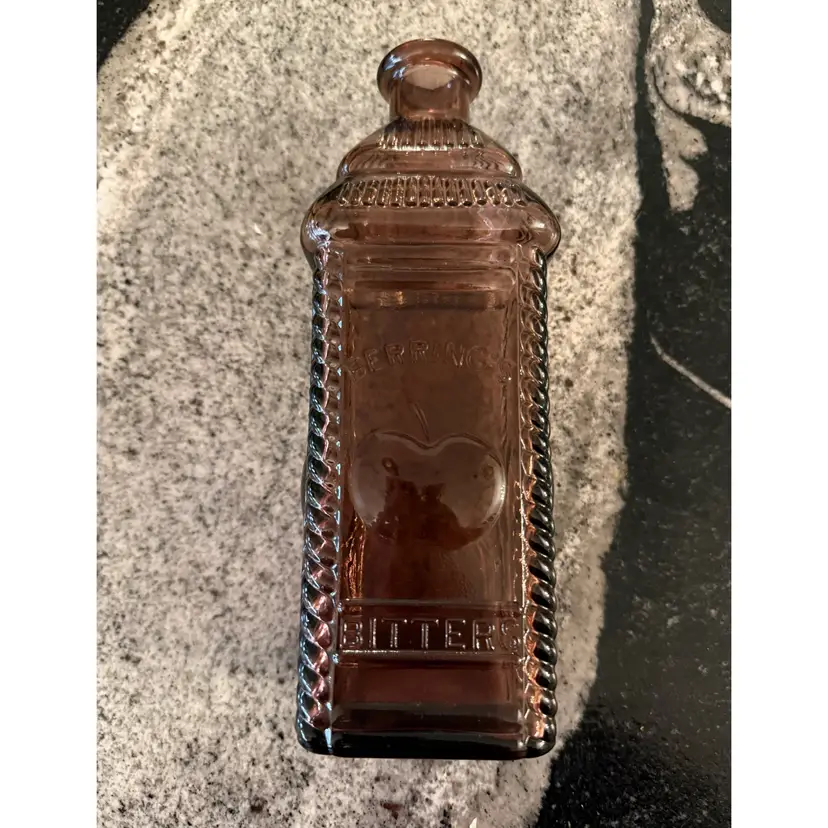 Berring’s Apple Bitters Philadelphia Amethyst Glass Wheaton Bottle 9”