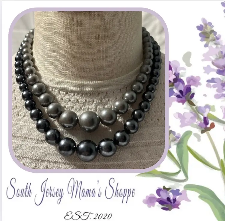 Vintage Japan Shades Of Gray Double Strand Choker