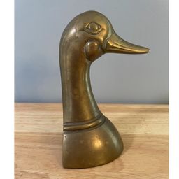 Solid Brass Duck Head Bookend Leonard Silver Mfg.