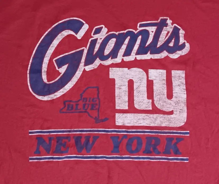 New York Giants Go blue t shirt 47 Brand NFL football El Manning Russell Wilson