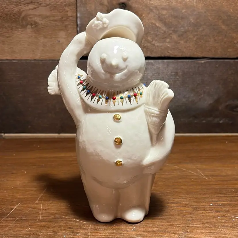 102. Lenox China Jewels Collection Mint Condition Snowman with Jewels Ivory