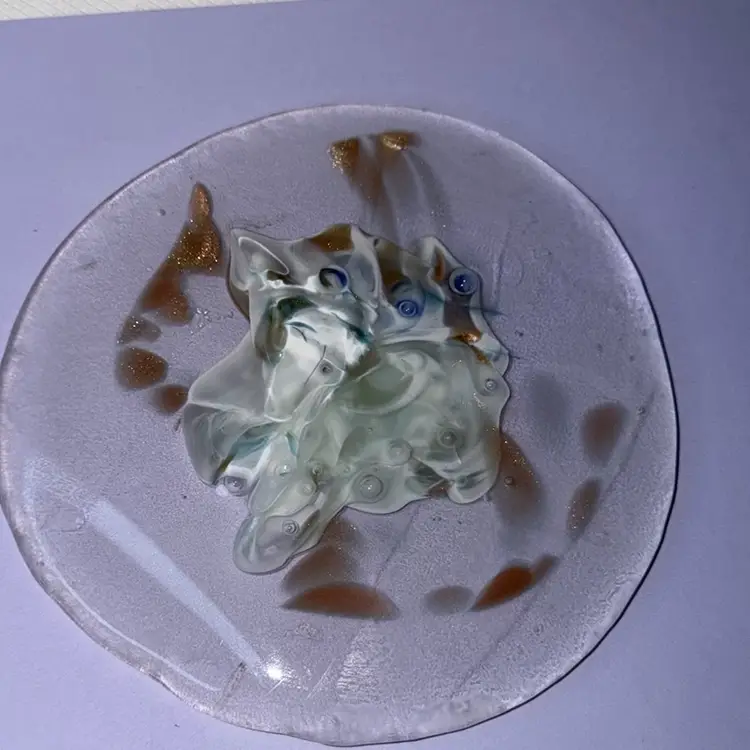 6 By 6” Unknown Art Flat Pancake Glass