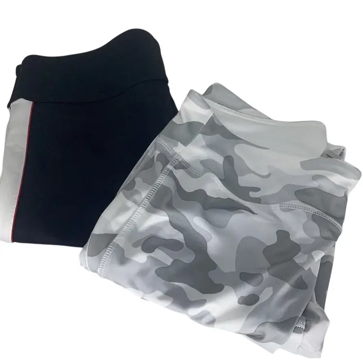 Forever 21 Size Large Leggings Pair Gray Camouflage Black Stripe