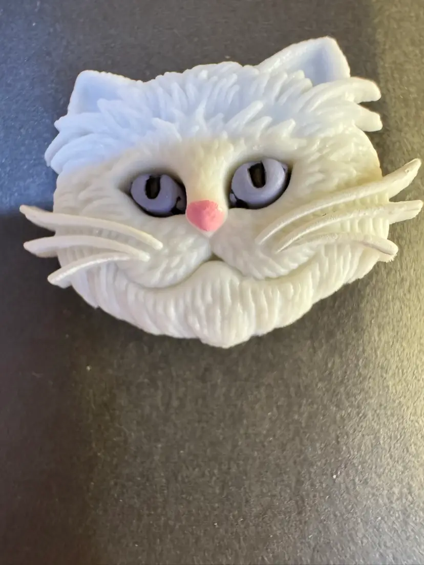 Handmade White Cat Pin Or Brooch