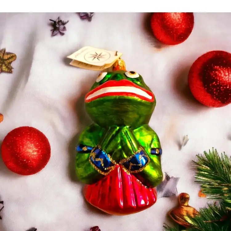 Vintage Christopher Radko 1995 Frog Lady Christmas Ornament 850/1200 EUC