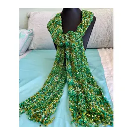 24/ Green Loose Knit Scarf