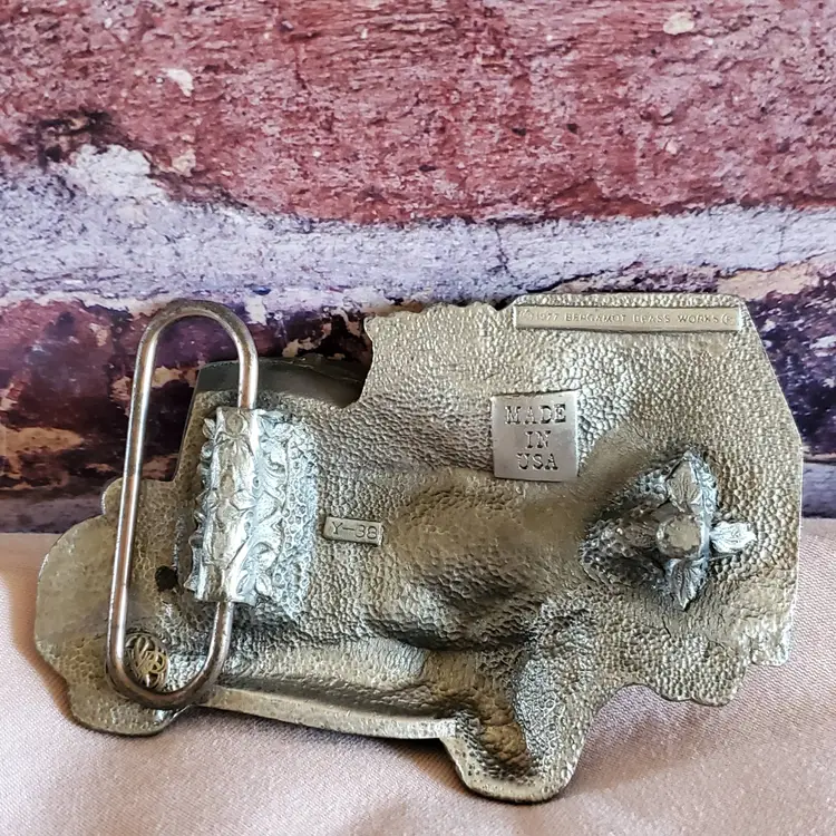 1977 Bergamot Brass Works Belt Buckle Big Rig Semi Trucker Tractor Trailer