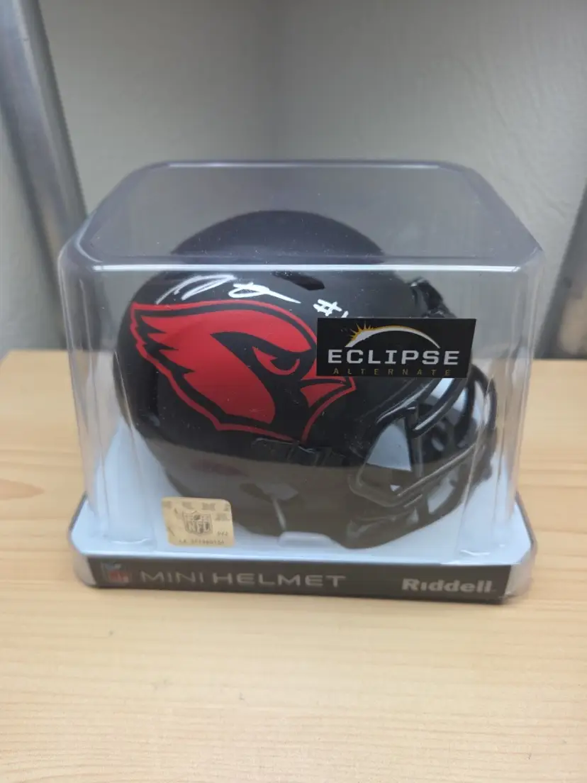 AJ Green Autographed Cardinals Eclipse Mini Helmet- Beckett CERT# IN Silver