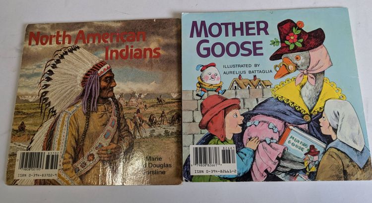 vintage Read to me lot of 2 North American Indians & Mother Goose
