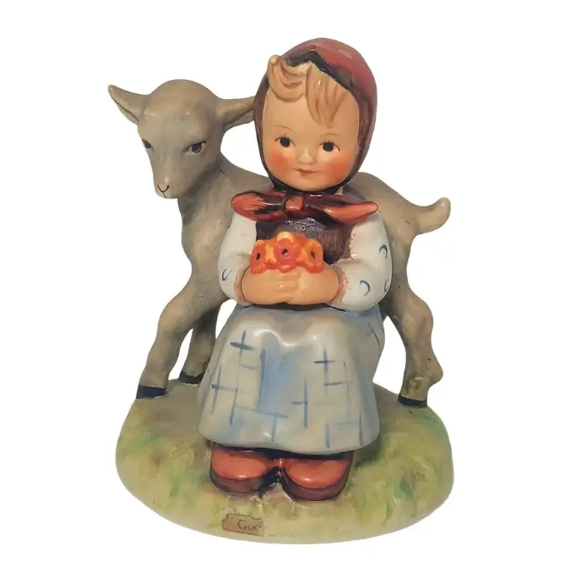 Vintage Hummel 182 Good Friends Girl Sitting With Lamb West Germany