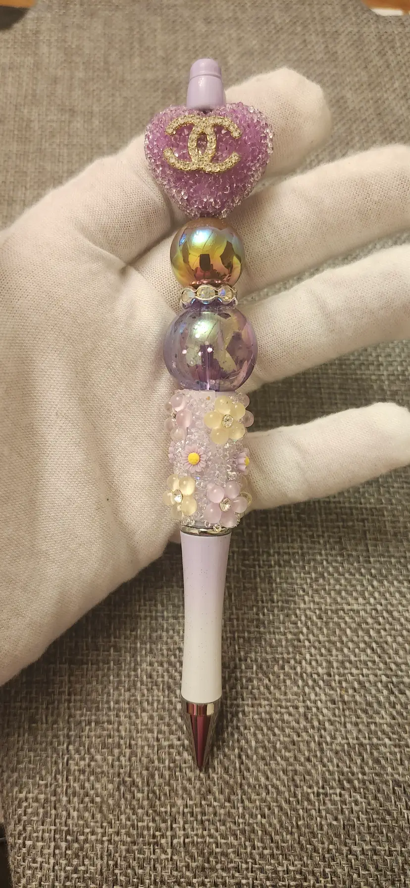 Handmade beaded Purple pen