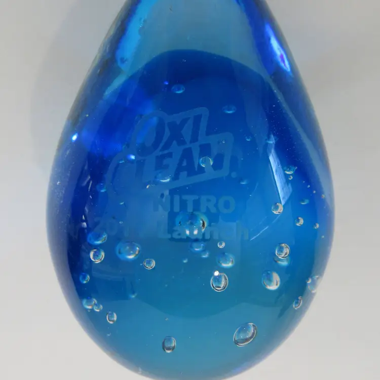 RARE Blue Bubble Oxi Clean Nitro Promotional Advertisement Glass Paperweight 2011