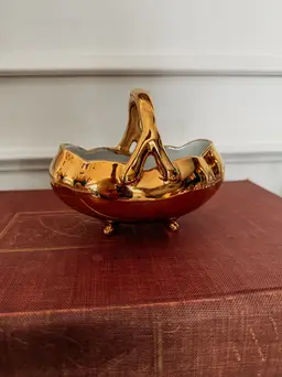 Gold Luster Ceramic Basket