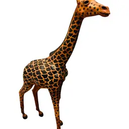 27” Leather Wrapped Giraffe Statue