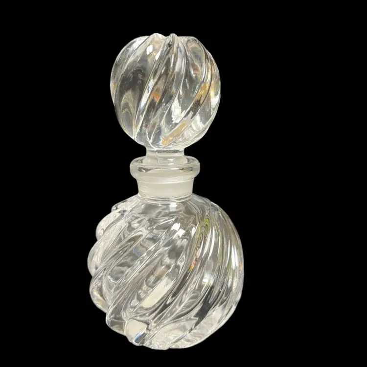 Enesco Clear Glass Optic Swirl Perfume Bottle