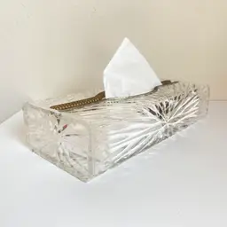 Vintage Wilardy Lucite and Brass Starburst Tissue Box