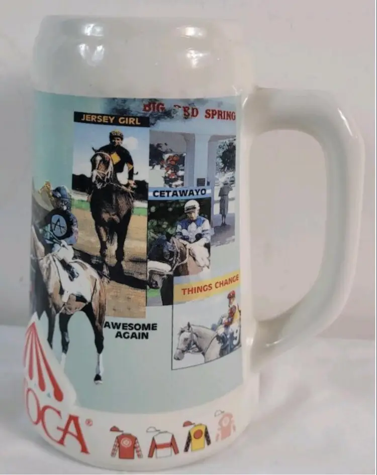 Vintage 1999 Saratoga Race Course Limited Edition Beer Stein . 6 ¾ Inches Tall