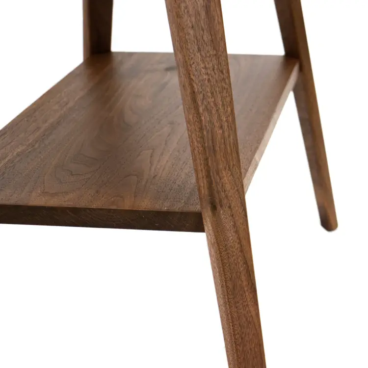 MCM Black Walnut End Table: Mid-Century Modern with Hardwax Oil Finish, Made from Solid Walnut