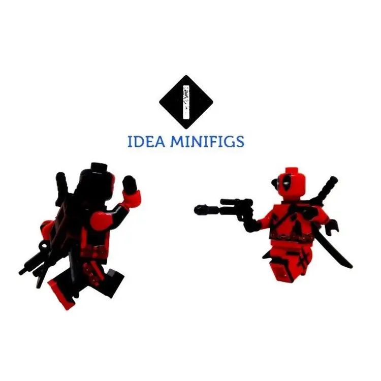 Custom UV Printed Deadpool & Reverse Deadpool - Models Built of LEGO Minifigure Bricks