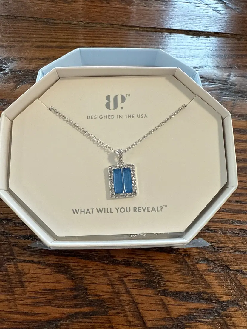 Bomb Party Rhodium Plated Blue Quarts Necklace