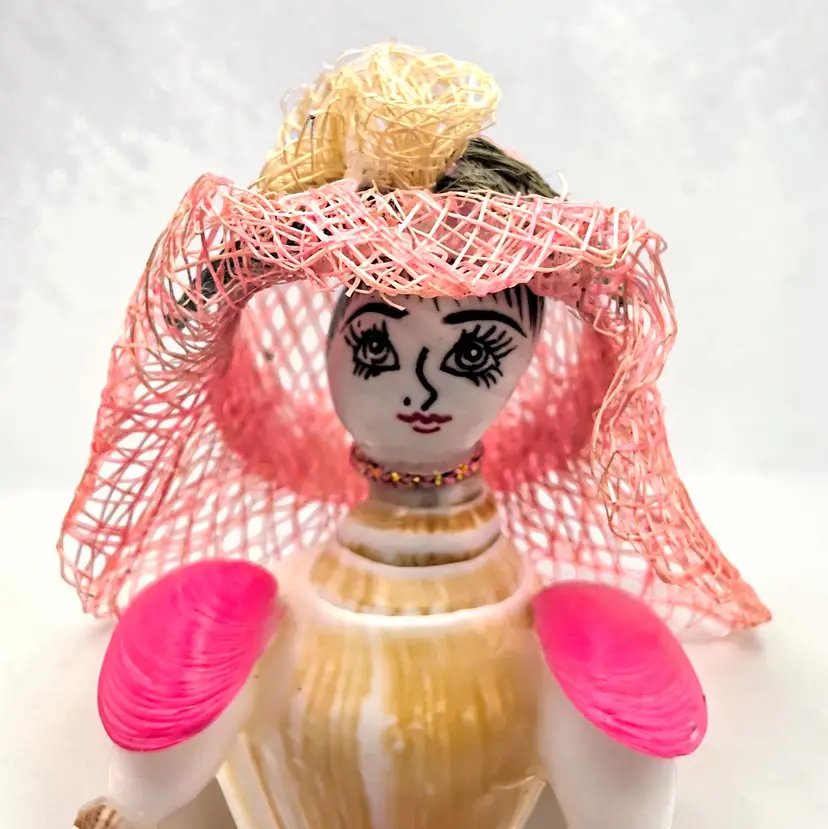 Vintage Seashell Southern Belle Doll Made From Seashells In The Philippines