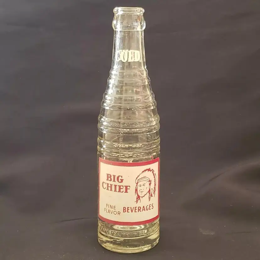 BIG CHIEF FINE FLAVOR BEVERAGES -  Empty 7 oz Bottle Steamboat Springs CO / Vernal UT Vintage