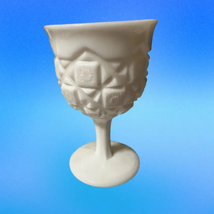Vintage Westmoreland Milk Glass footed goblet