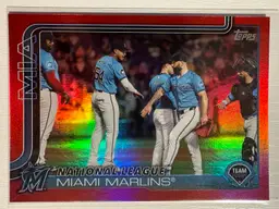 2025 Topps Series 1 Miami Marlins Team Card Red Foil #2/5!