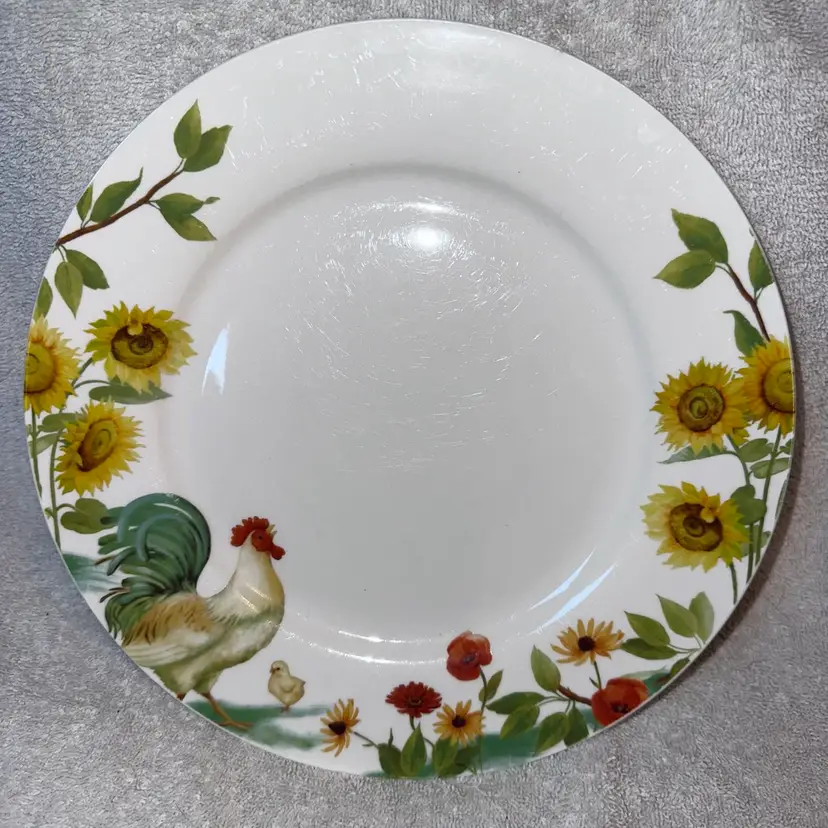 EUC Pfaltzgraff Rooster Meadow Daphne B 10 1/2” Stoneware Dinner Plate